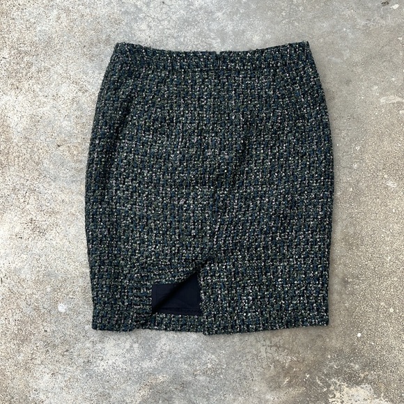 J. Crew Skirt J Crew The Pencil Skirt Wool Size 4 Green Pink Blue - Picture 6 of 9